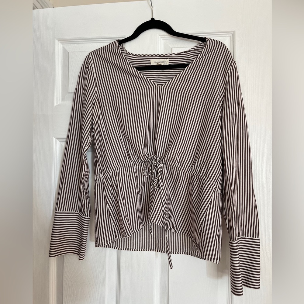 Treasure & Bond blouse. Size small. Color - neutral brown striped